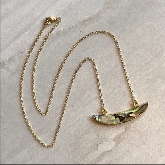 🌟Abalone Shell Crescent 14K Gold Plated Necklace - Picture 5 of 7